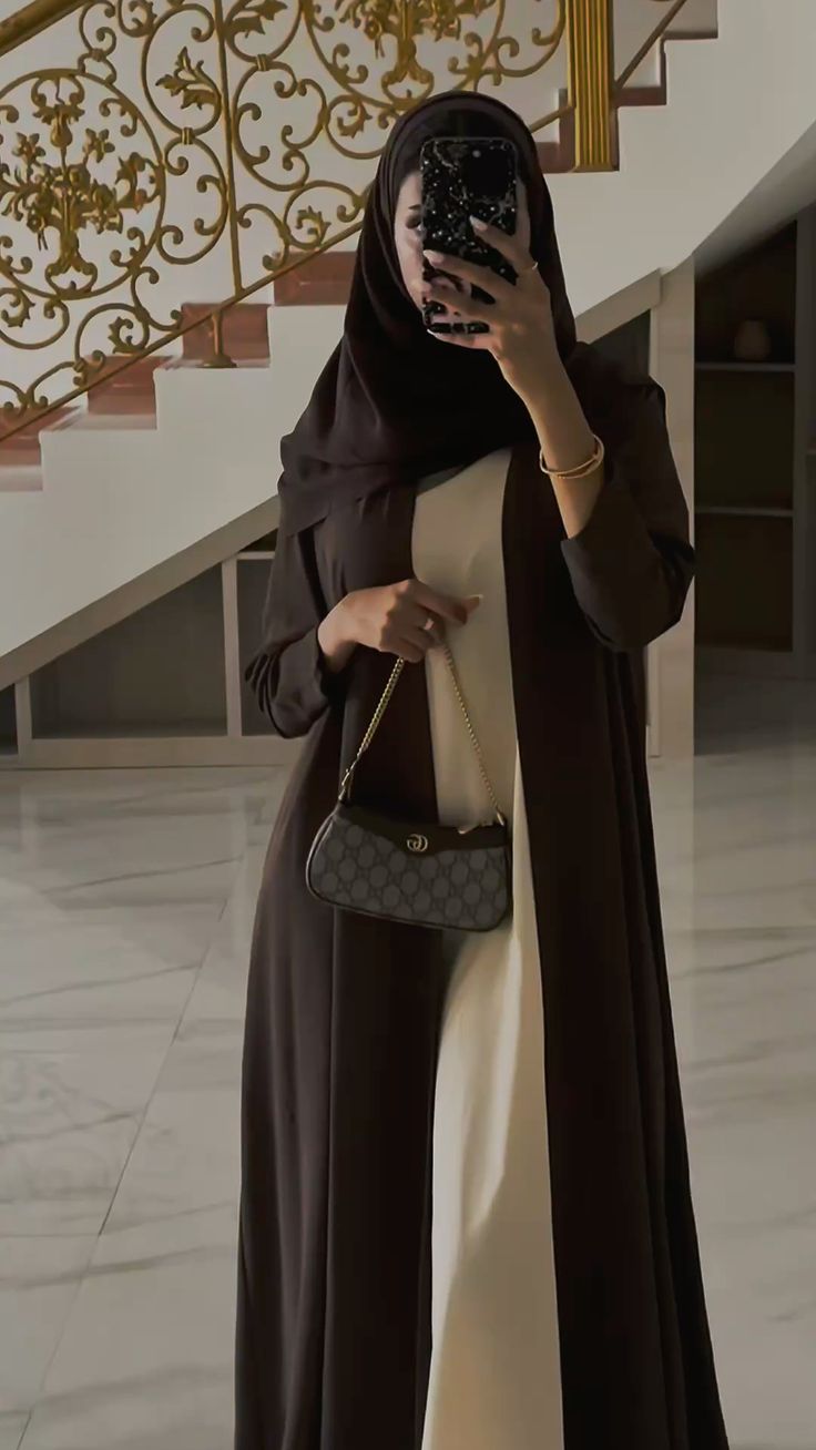 Open style abaya for girls new design 2025 stylish Elegant Abaya for women Elegant abaya for girls new design simple Desert Brown abaya for girls stylish Abayas for girls arabic Nidah Fabric abaya Hina Front open abaya for girls low price by Hijab Dania 3